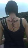 dragons love tribal back tattoo