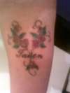flower and name tattoo