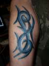 Blue and Black Tribal tattoo