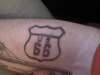 Route 66 sign tattoo