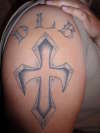 cross-initials tattoo