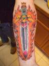 dagger w/birthstones tattoo