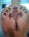 full back cross tattoo