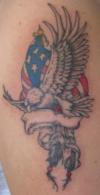 Eagle Flag and Feathers tattoo