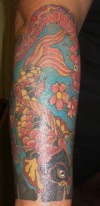 lower sleeve snake and koi tattoo