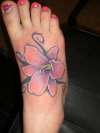 tiger lillie on my right foot; tattoo