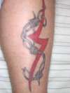 Lightning Bolts and Barb wire tat tattoo
