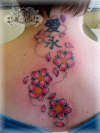 Cherry blossoms on back tattoo
