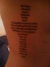 Lord's Prayer in Cross Formation tattoo