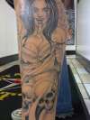Vampire w skulls and roses tattoo