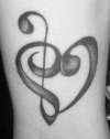 music leg tattoo