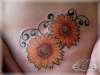 sunflower on hip tattoo
