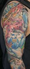 A closer look. Jap Sleeve-Dragon/koi/peony/geisha tattoo