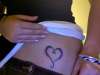 Black w/ Pink Hip Heart tattoo