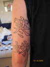 Cold Kanji unfinished tattoo