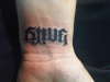 My ambigram (upside down view) tattoo