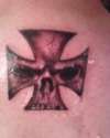 iron cross & skull tattoo
