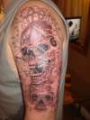 skulls jap half sleeve,1st sitting. tattoo