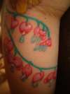 Start of my floral sleeve-bleeding Hearts tattoo