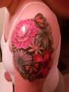 colorful flowers tattoo