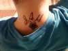 initials & forget-me-not flower tattoo