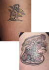 wolf-iguana tattoo