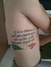 Latin on ribs, Italian flag tattoo
