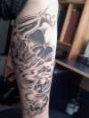 Skulls in flames tattoo
