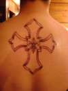 Cross with fluer dis li tattoo