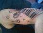 start of a music sleeve tattoo