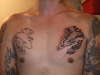 Beginning of chest plates tattoo