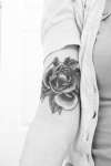 Black And Grey Traditional Rose tattoo