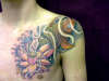 Koi and lotus flower tattoo