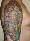 St Patrick stained glass window tattoo