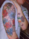 flower sleeve step 1 tattoo