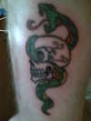 skull n snake tattoo