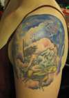 Girl Bee Sky tattoo