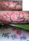 Kanji and Cherry Bloosom Branch tattoo