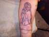 Girl w/ a cigar undressing tattoo