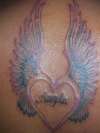 angel wings with name tattoo