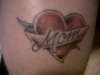 heart with ribbon with mom on it tattoo