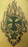 skull/flames tattoo