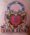 traditional heart lock tattoo