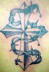 barbed cross tattoo