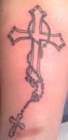 Cross w/ Rosary tattoo