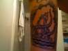 Ship under attack. tattoo