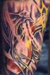 angelic bowling pin tattoo