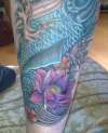 blue koi and lotus finished 3 tattoo