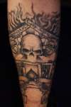 Back of leg sleeve tattoo