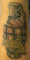 Test Me Grenade tattoo